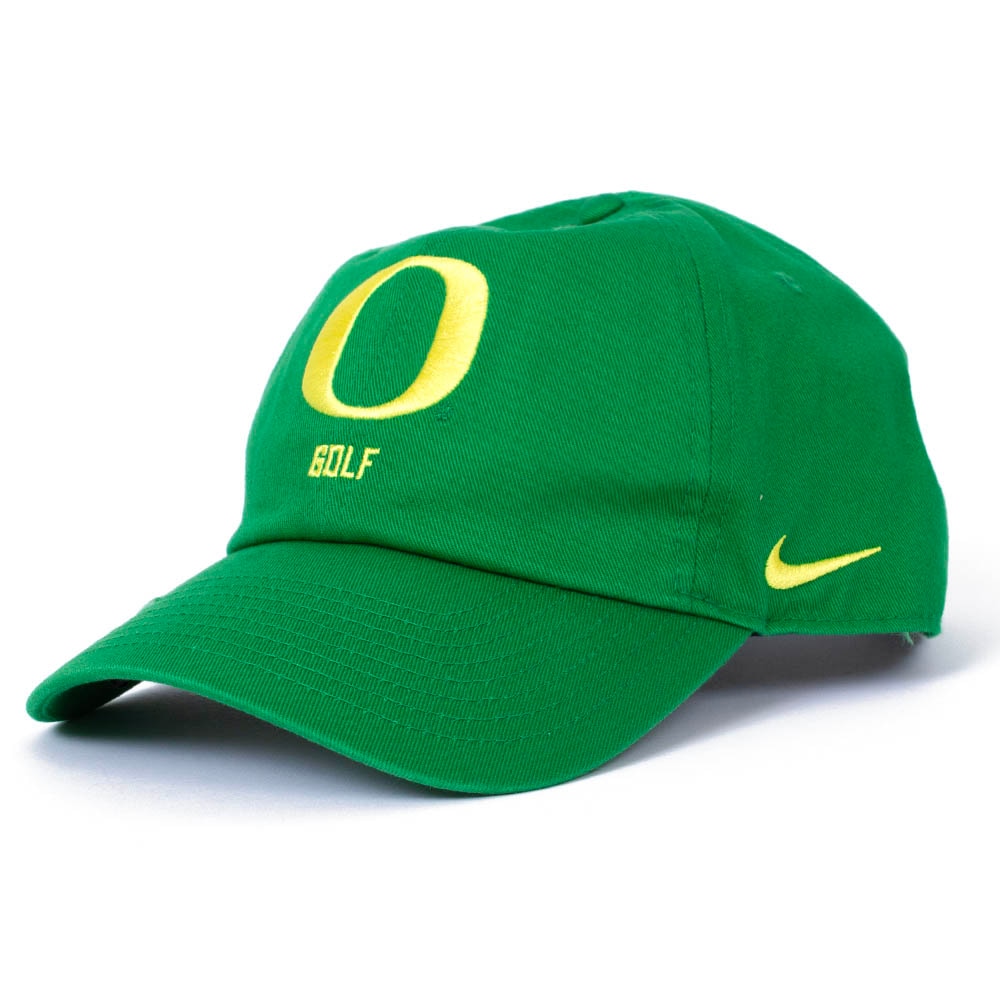 Classic Oregon O, Nike, Green, Curved Bill, Cotton, Accessories, Unisex, Golf, Twill, Unstructured, Adjustable, Hat, 882856